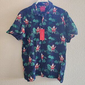 Denim & Flower Hawaiian Christmas Button-up - XL